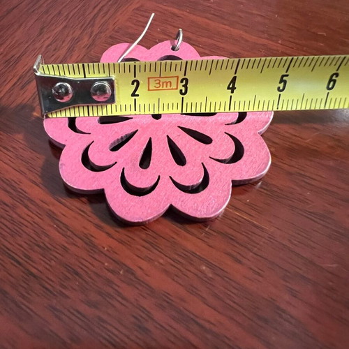 Handmade wooden earrings like new, purple