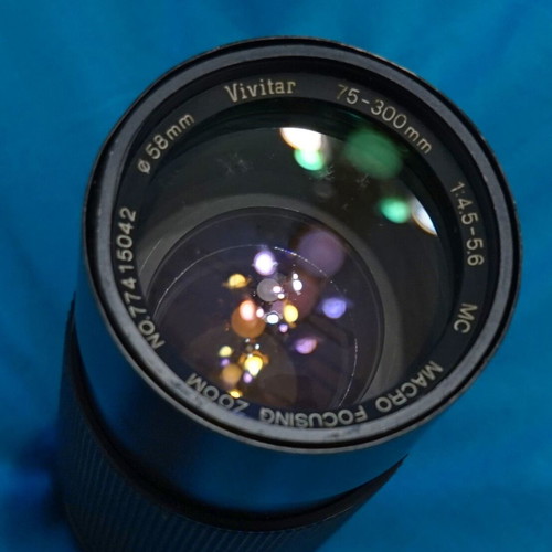 Vivitar 75-300mm f/4.5-5.6 MC Macro Focusing Zoom Lens used, Pentax P/K A mount