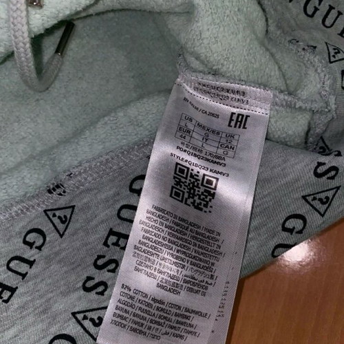 Guess logo hoodie like new, size L, black and grey