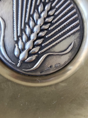 Lalaounis decorative plate used, brass and 925 silver