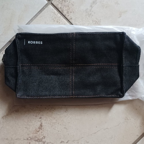 Korres toiletry bag new, denim fabric