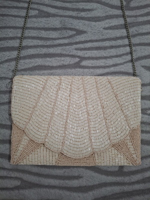 Evening clutch bag, beige