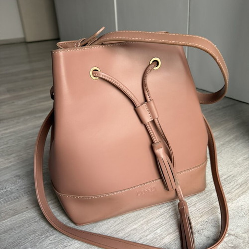 L Credi shoulder bag, beige and red
