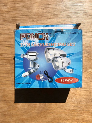 PANCH Bicycle Dynamo Lighting Set 12V6W new with rear light
