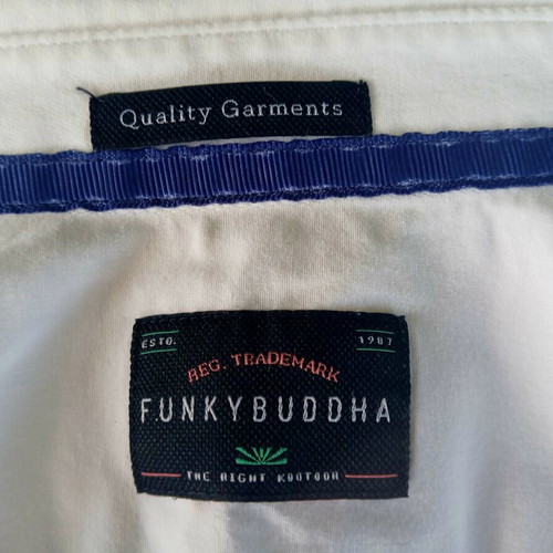 Funky Buddha white men's dress shirt, M