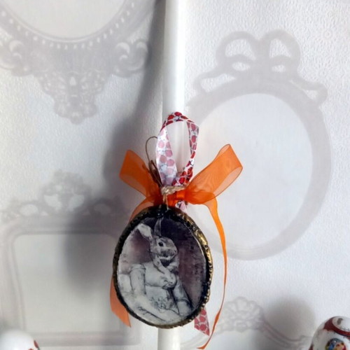 Easter candle with decorative egg new