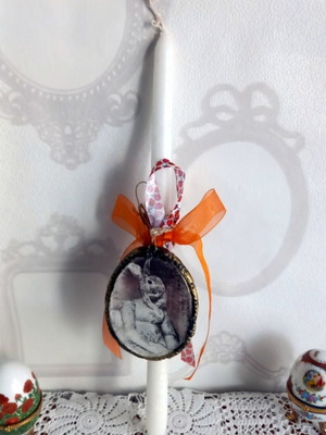 Easter candle with decorative egg new