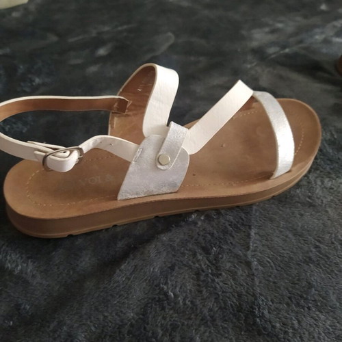 Women's sandals used, size 40, white and gray