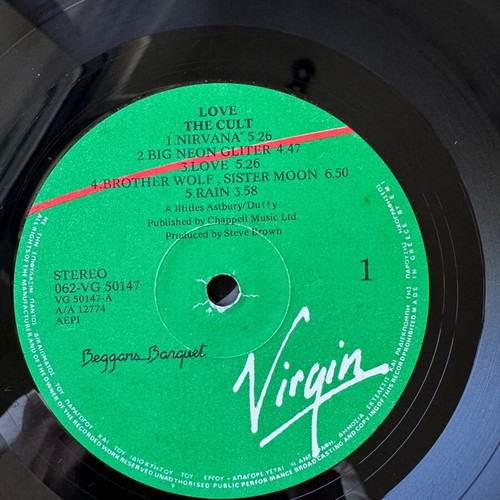 The Cult Love LP used, 1985 Greek first edition, rock