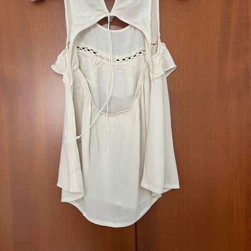 See u soon women's blouse new, beige, 100% viscose with back opening