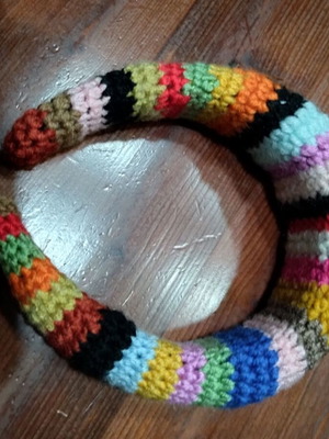 Handmade color block knitted headband new