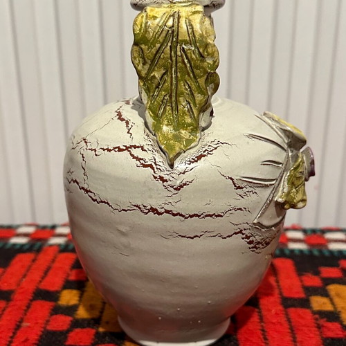 Vintage Clay Amphora like new with beautiful design 18x11cm
