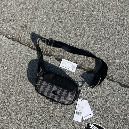 Lacoste monogram shoulder bag brand new, black