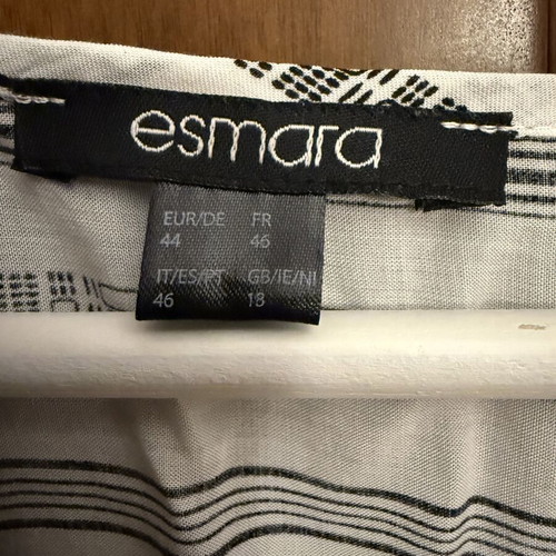 Esmara striped oversized blouse white black, like new, size 44