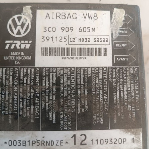Εγκέφαλος αερόσακων για VW Passat '05-'11 σαν καινούργιο, κωδικός 3C0909605M