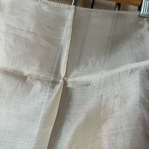 Silk pocket square used, champagne color