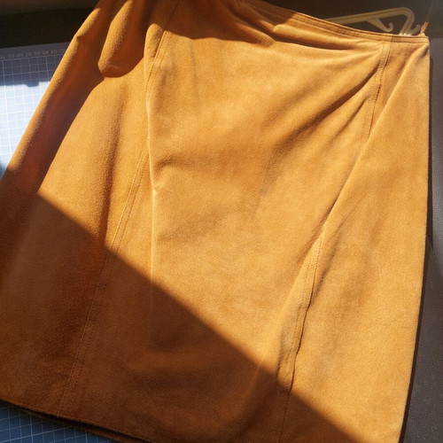 Brandon Thomas Suede Western Skirt used, beige brown, size L