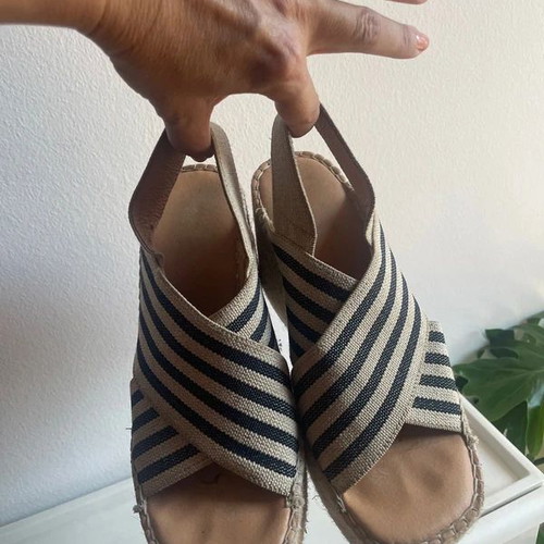 ALE platform sandals size 37 used, white and blue