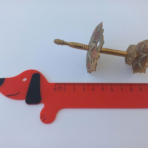 Vintage brass sword cocktail toothpick set like new