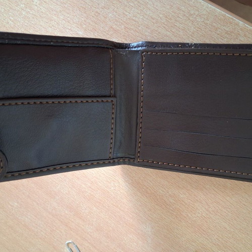 Leather men's wallet new, brown