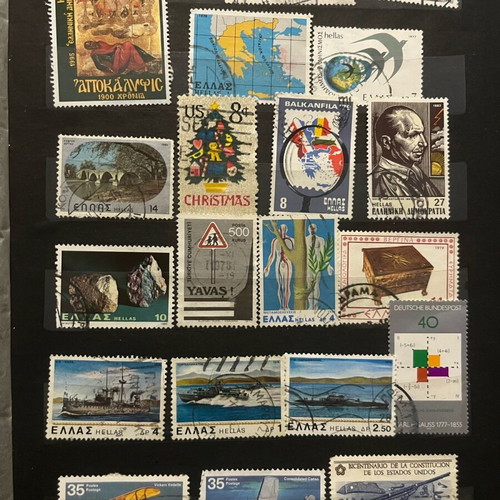 Stamps used Greek and foreign, album pack