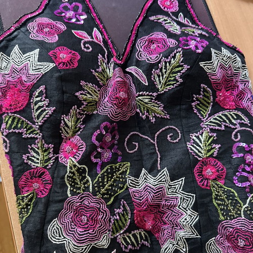 Bustier hand embroidered, like new, multicolor, size XXL