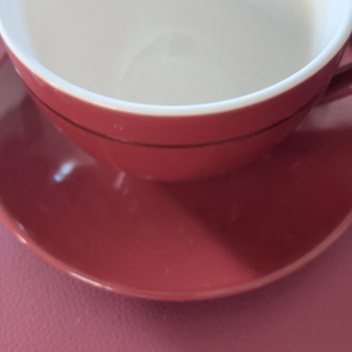 Cappuccino ceramic cups set of two, burgundy, Nescafé edition, new