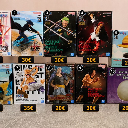 One Piece collectible figures and lights, new sealed