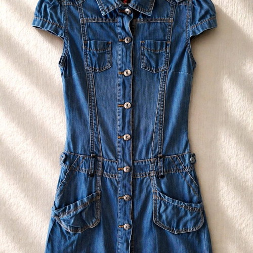 Vintage Y2K denim dress TAGG Jeans like new, fitted, blue