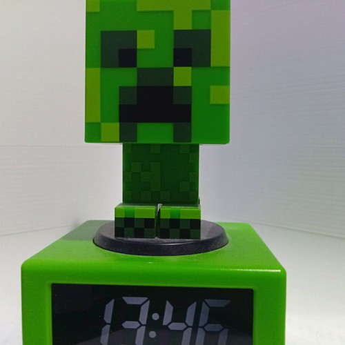 Minecraft Creeper night light alarm clock like new
