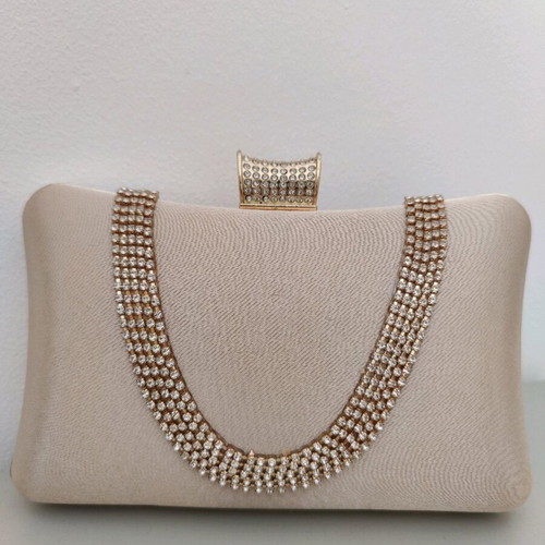 Mili accessories evening clutch bag beige new