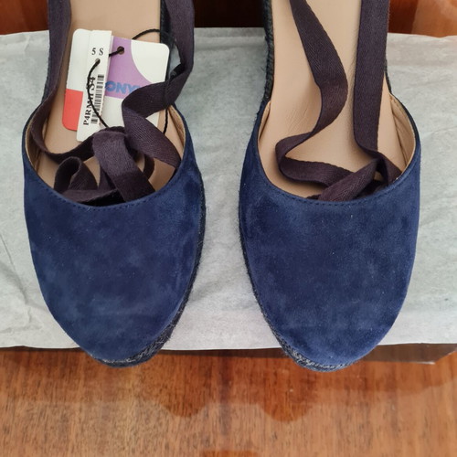 Nak low anatomical leather platform sandals size 40 new, blue
