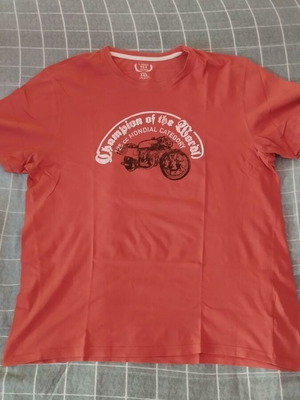 Men's T-shirt XXL used, red with motorcycle print