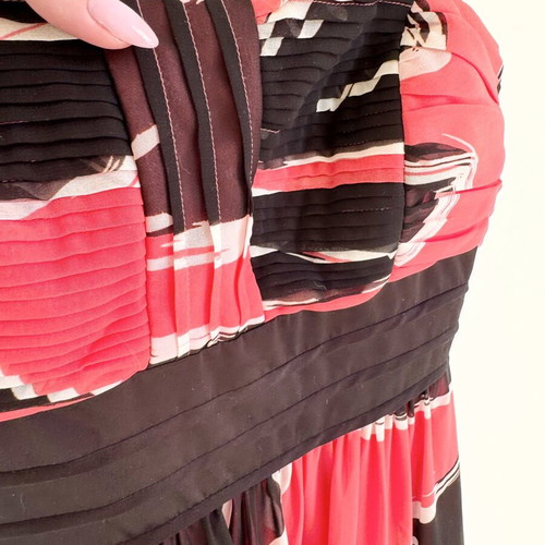 Alain Manoukian Y2K Strapless Spaghetti Straps Cocktail Dress S Pink Black
