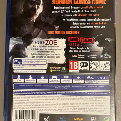 Resident Evil 7 Biohazard Gold Edition PS4 like new