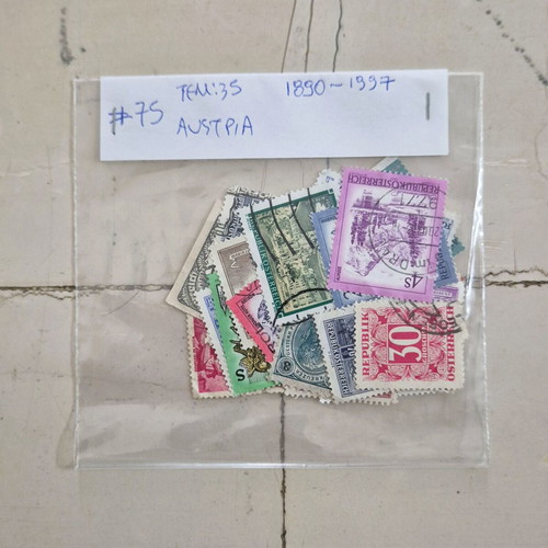 Austria stamp set used, 35 pieces 1890-1997, sealed