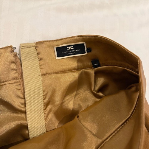 Elisabetta Franchi midi skirt like new, eco leather camel color