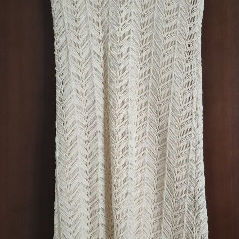 Knitted summer midi dress used, beige, sizes S-M
