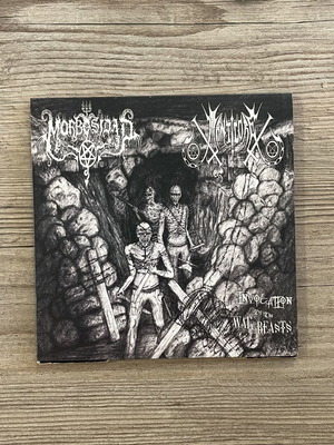 Morbosidad / Manticore Invocation Of The War Beasts 7” Splatter Vinyl EP like new