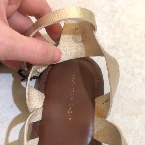 American Eagle women's sandals like new, gold, size 37
