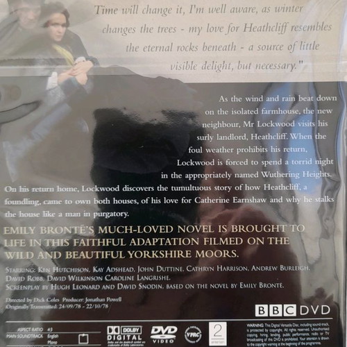 Wuthering Heights DVD used, 2-disc set, English subtitles