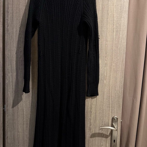 Max Mara knitted long wool cardigan used, black, size S