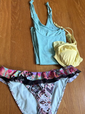 Bikini blu4u με κίτρινο σουτιέν και πολύχρωμο βρακάκι, καινούργιο