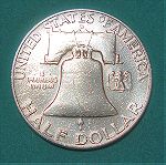  SILVER ½ Dollar 1958 "Franklin Half Dollar".#7/4