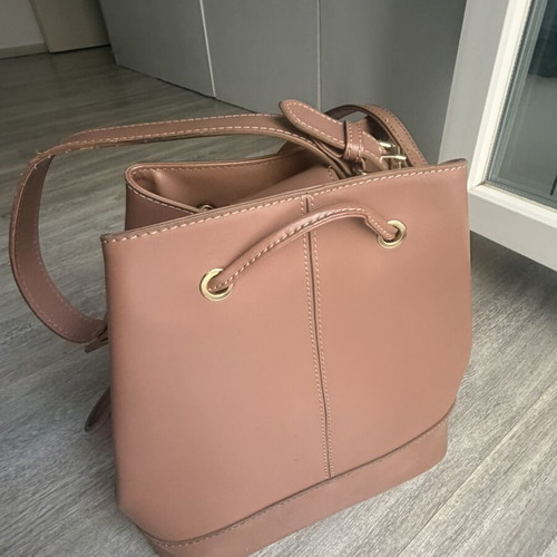 L Credi shoulder bag, beige and red