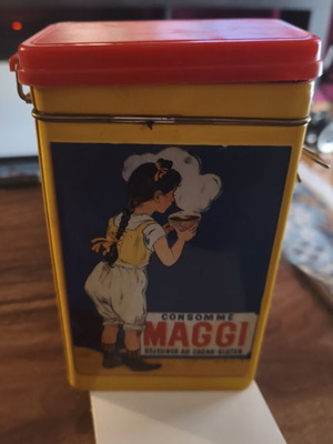 Maggi vintage metal box used, collectible