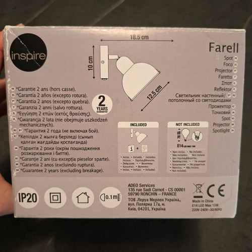 Black spot wall light new
