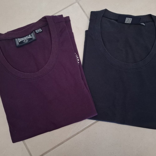 Lonsdale T-shirt set of 2 used, purple and blue, size S-M