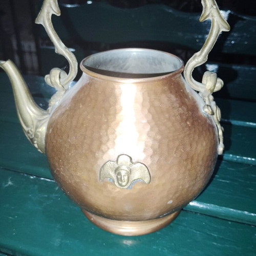 Copper brass teapot from Czechoslovakia 17 cm, like new