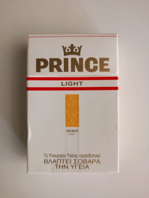 Prince Light cigarette pack empty used, hard case